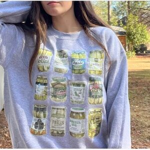 Vintage Canned Pickles Sweat Shirt, Pickles Sweater, Canned Pickles Sweat Shirt